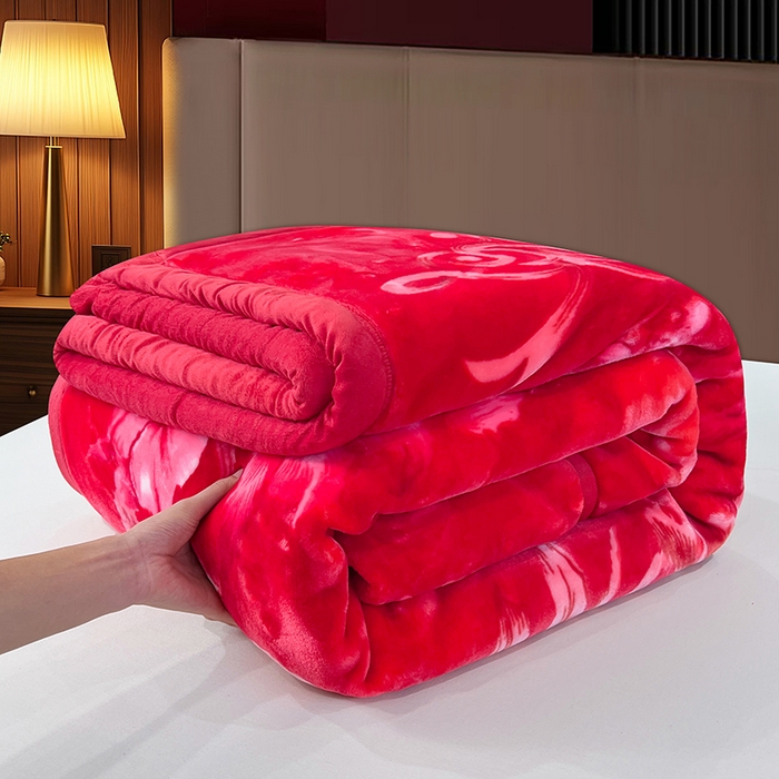 91家纺网 家纺一手货源 找家纺 （总）凯轩毛毯 2025新款加厚双层婚庆云毯  毛毯