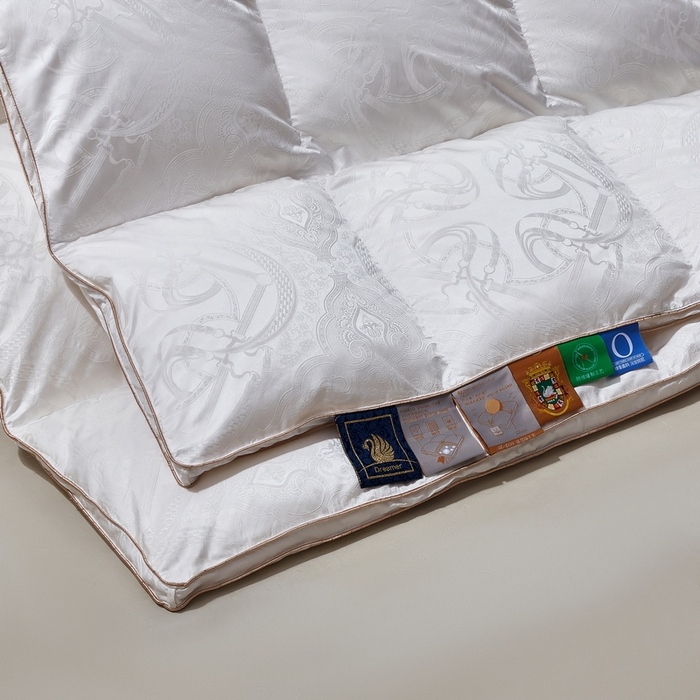 91家纺网 家纺一手货源 找家纺 织梦人羽绒工厂店 2025新款高蓬松羽绒羽毛被大牌同款花型-高精密提花系列 高精密提花-时尚语录-白