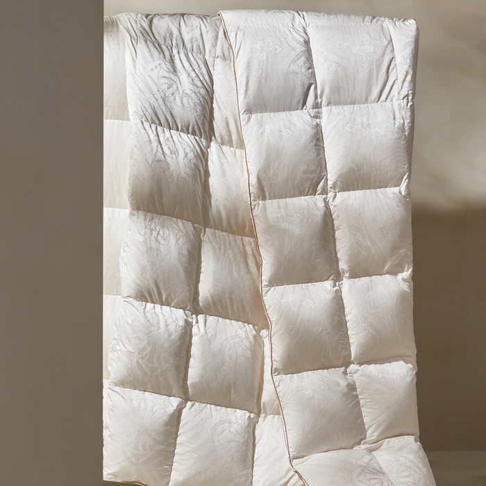 91家纺网 家纺一手货源 找家纺 织梦人羽绒工厂店 2025新款高蓬松羽绒羽毛被大牌同款花型-高精密提花系列 高精密提花-时尚语录-白