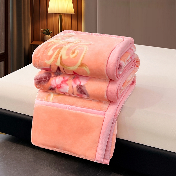 91家纺网 家纺一手货源 找家纺 凯轩毛毯 2025新款加厚双层婚庆云毯  毛毯 朝花夕拾