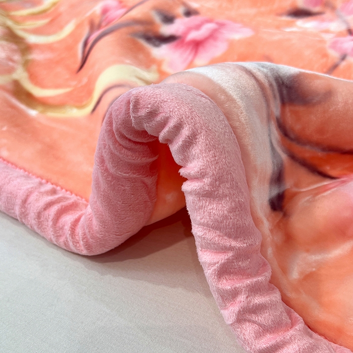 91家纺网 家纺一手货源 找家纺 凯轩毛毯 2025新款加厚双层婚庆云毯  毛毯 朝花夕拾