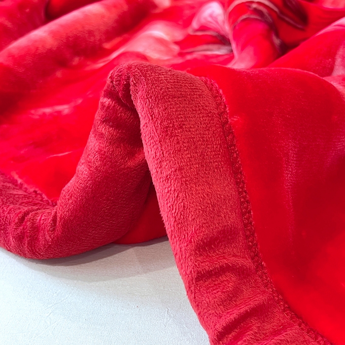 91家纺网 家纺一手货源 找家纺 凯轩毛毯 2025新款加厚双层婚庆云毯  毛毯 锦上添花