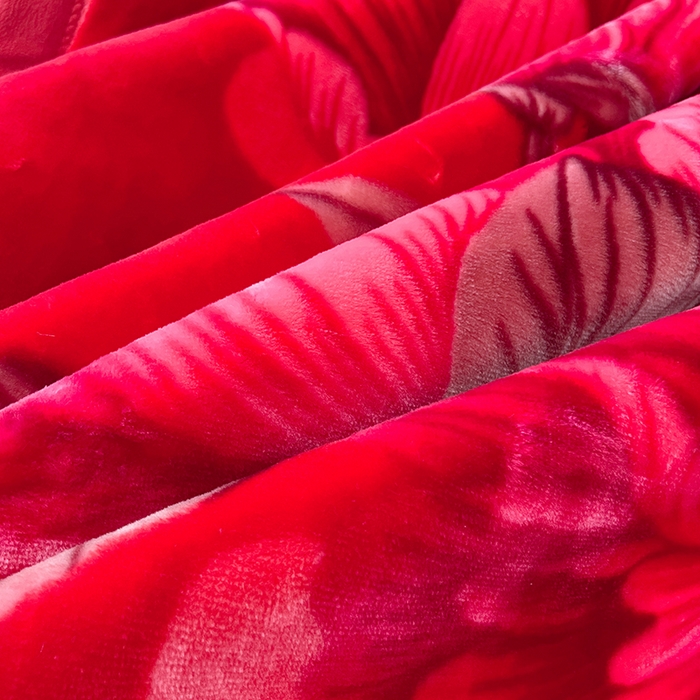 91家纺网 家纺一手货源 找家纺 凯轩毛毯 2025新款加厚双层婚庆云毯  毛毯 锦上添花