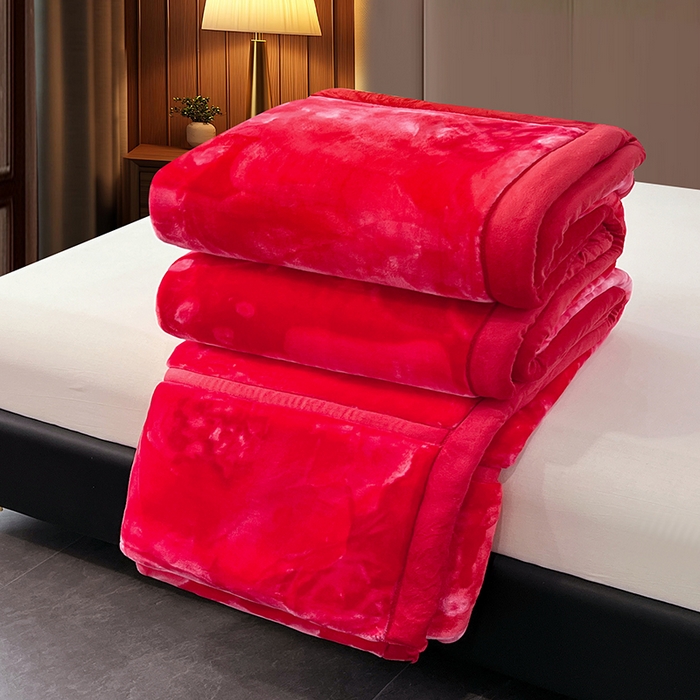 91家纺网 家纺一手货源 找家纺 凯轩毛毯 2025新款加厚双层婚庆云毯  毛毯 玫瑰庄园