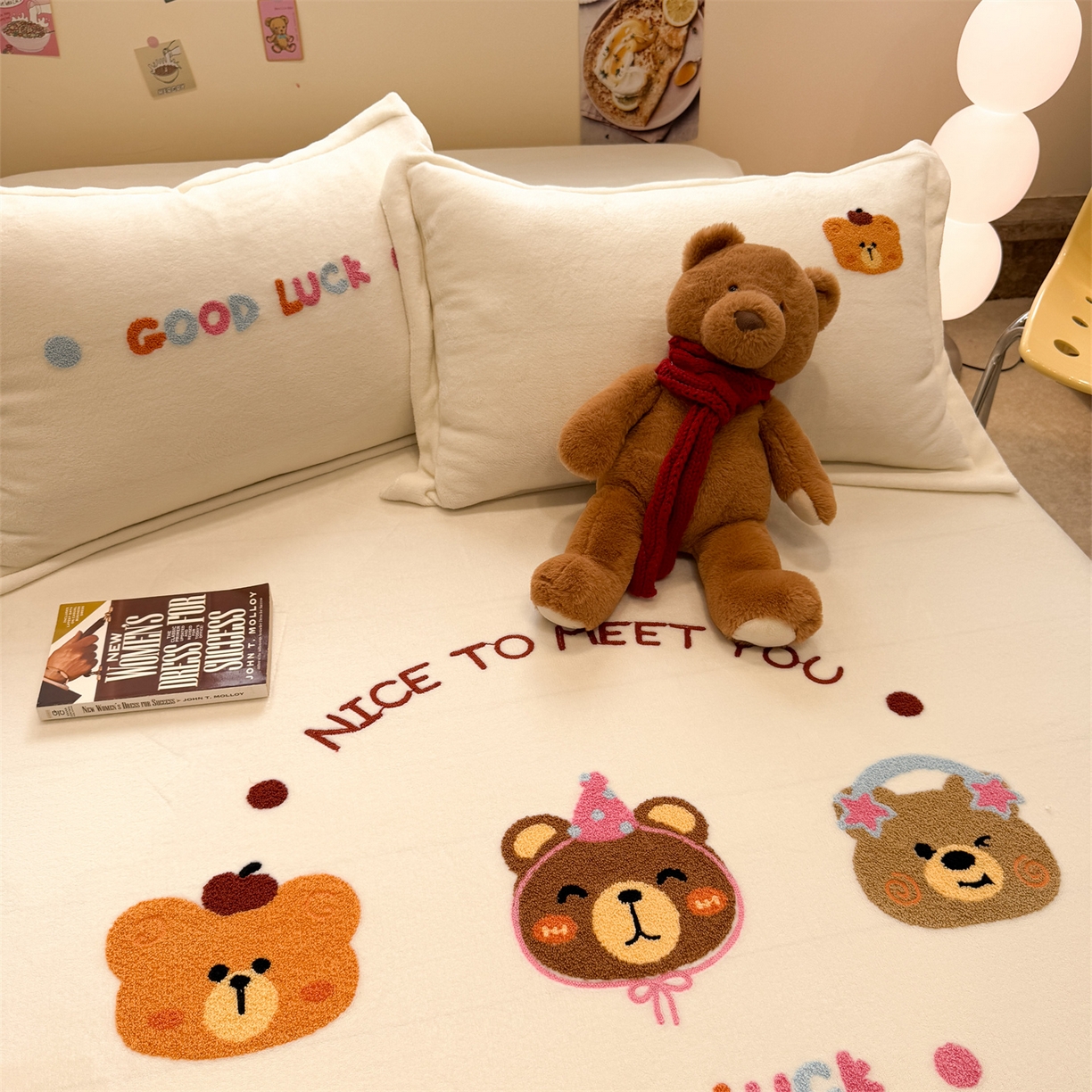 91家纺网 家纺一手货源 找家纺 （总）857家居 2025新款卡通牛奶绒刺绣床笠