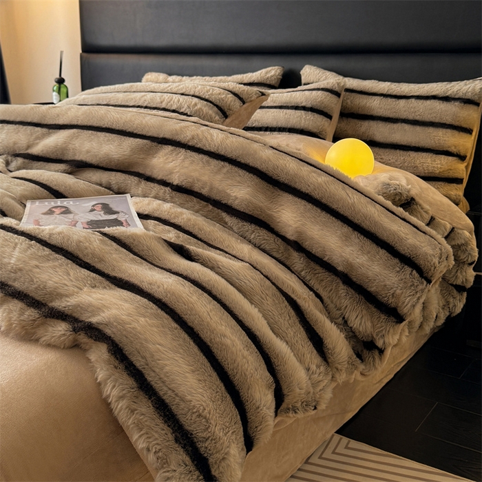（总）优贝家纺 2025新款A版獭兔毛B版牛奶绒四件套