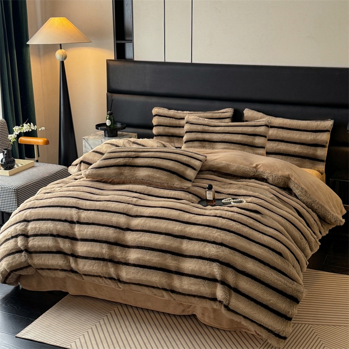 91家纺网 家纺一手货源 找家纺 （总）优贝家纺 2025新款A版獭兔毛B版牛奶绒四件套