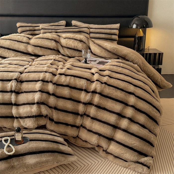 91家纺网 家纺一手货源 找家纺 （总）优贝家纺 2025新款A版獭兔毛B版牛奶绒四件套