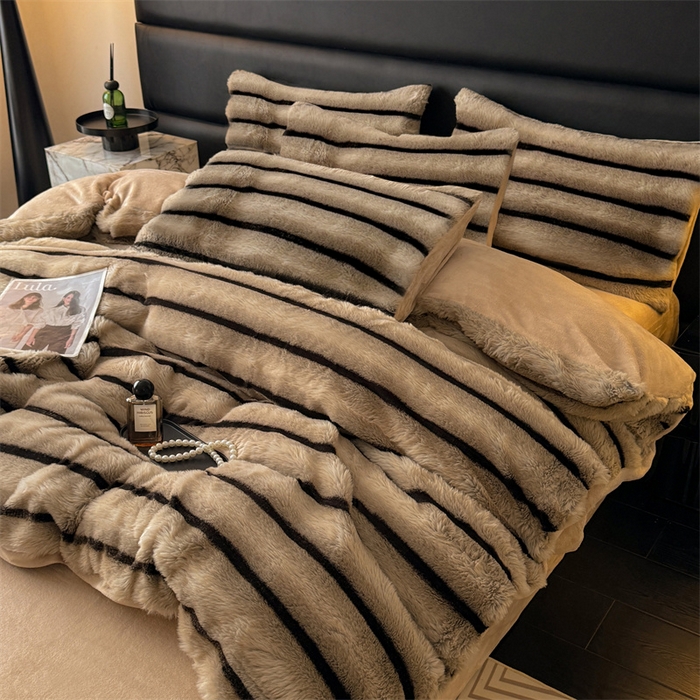 91家纺网 家纺一手货源 找家纺 （总）优贝家纺 2025新款A版獭兔毛B版牛奶绒四件套