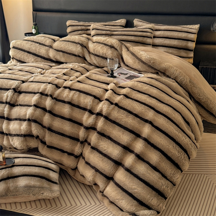 91家纺网 家纺一手货源 找家纺 （总）优贝家纺 2025新款A版獭兔毛B版牛奶绒四件套