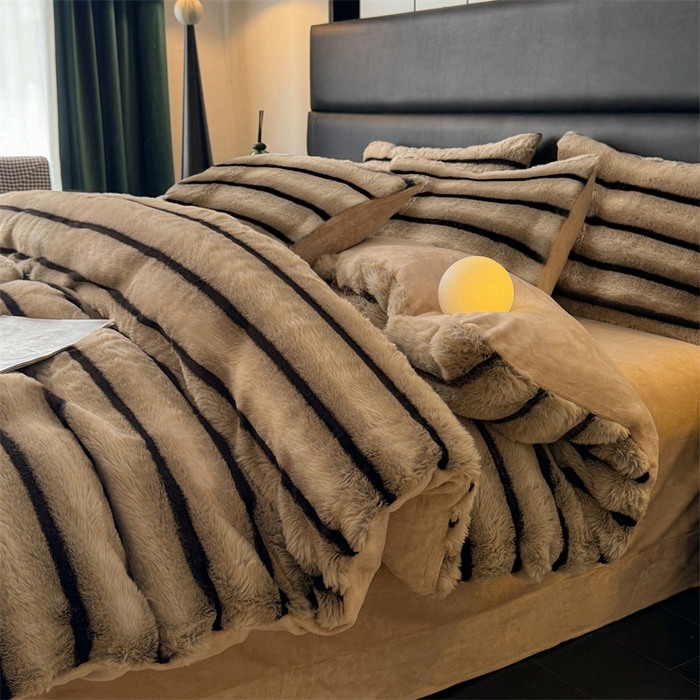 91家纺网 家纺一手货源 找家纺 （总）优贝家纺 2025新款A版獭兔毛B版牛奶绒四件套