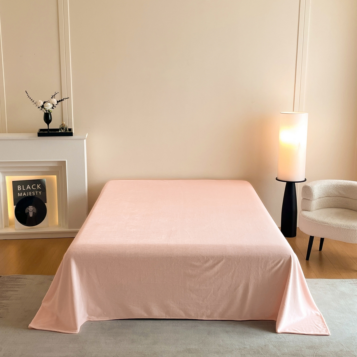 91家纺网 家纺一手货源 找家纺 新方向 2025新款全消光A类刺绣牛奶绒四件套-浮生若梦 浮生若梦-蔷薇粉