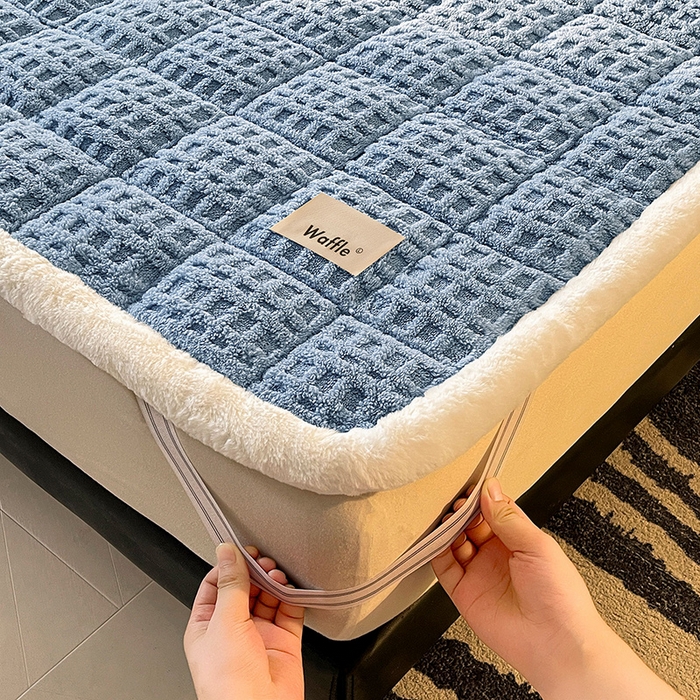 91家纺网 家纺一手货源 找家纺 （总）喜居 2025新款舒棉绒华夫格床褥垫