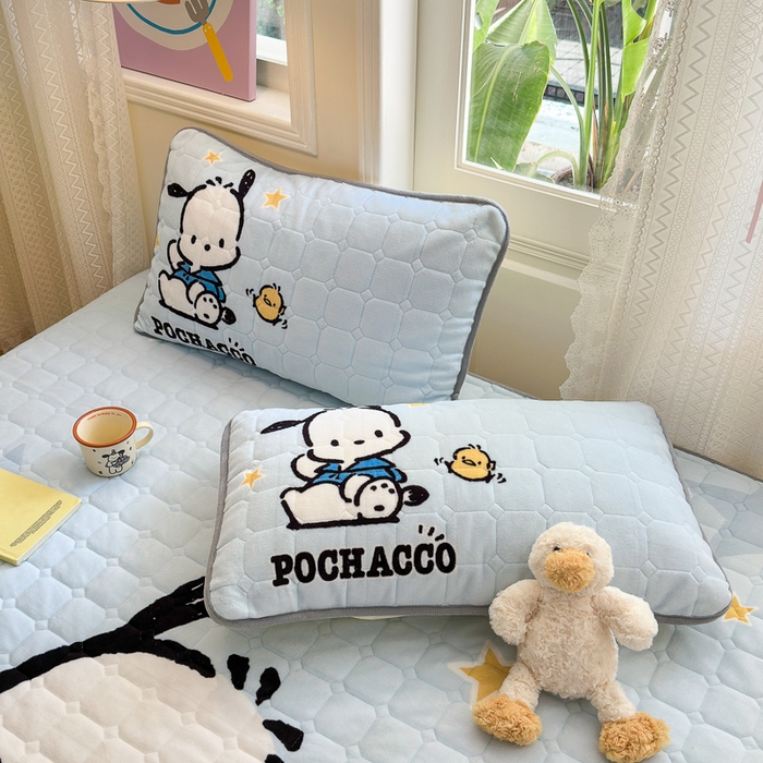 91家纺网 家纺一手货源 找家纺 希诺家居 2025新款正版授权三丽鸥大版牛奶绒床垫三件套床褥学生宿舍床垫 星星帕恰狗