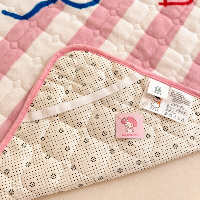 91家纺网 家纺一手货源 找家纺 希诺家居 2025新款正版授权三丽鸥大版牛奶绒床垫三件套床褥学生宿舍床垫 甜筒美乐蒂