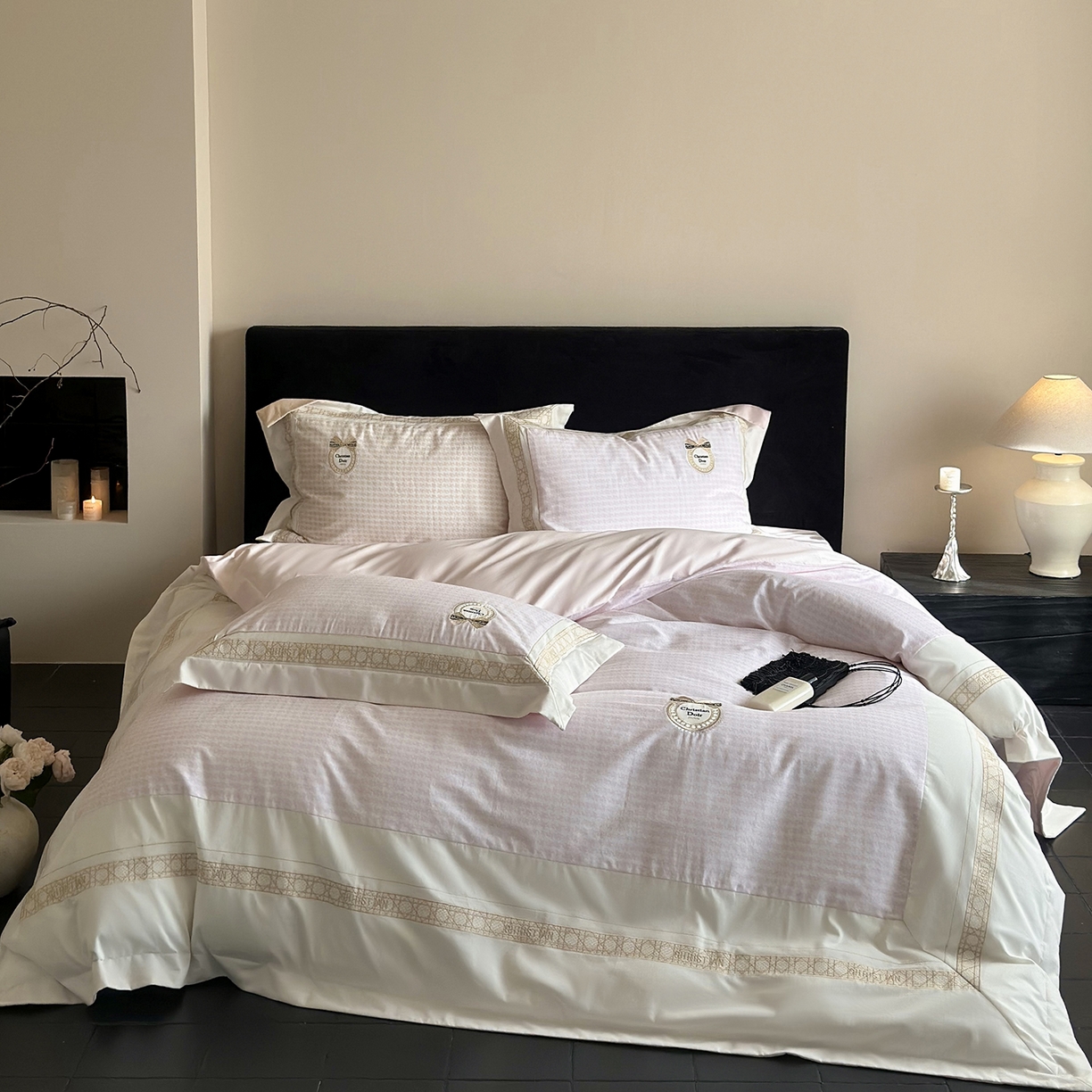 91家纺网 家纺一手货源 找家纺 （总）MIU缪家居 2025新款100支全棉磨毛四件套-莫妮卡