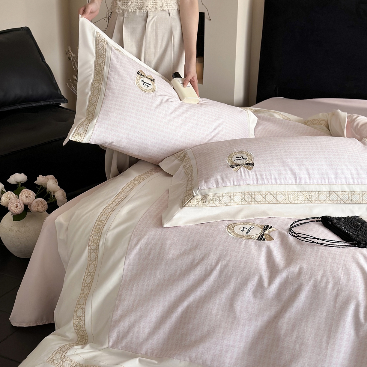 91家纺网 家纺一手货源 找家纺 （总）MIU缪家居 2025新款100支全棉磨毛四件套-莫妮卡