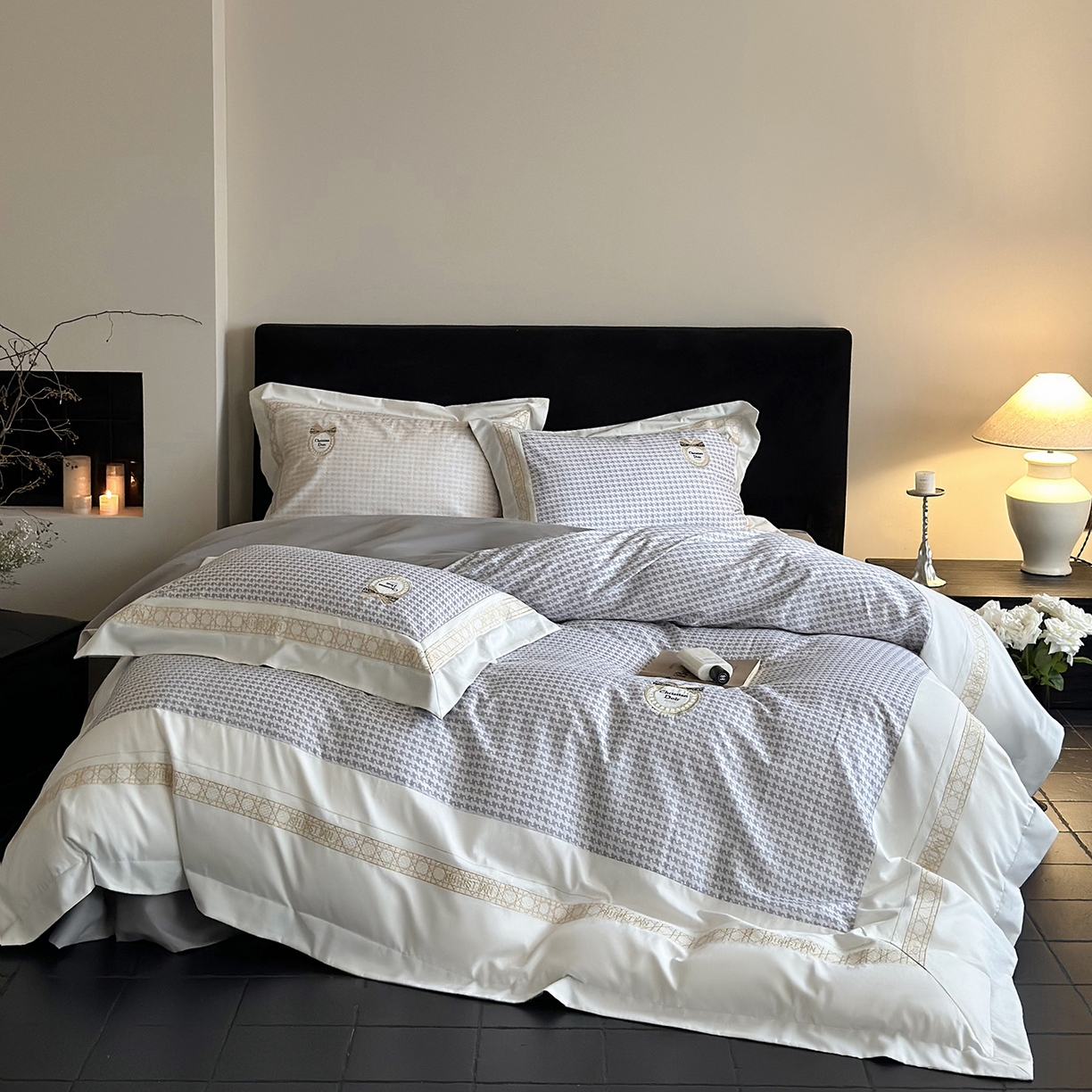 91家纺网 家纺一手货源 找家纺 （总）MIU缪家居 2025新款100支全棉磨毛四件套-莫妮卡