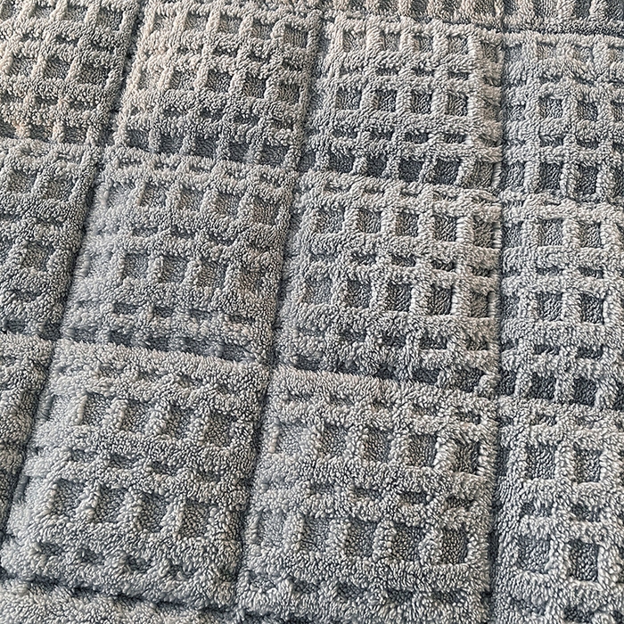 91家纺网 家纺一手货源 找家纺 喜居 2025新款舒棉绒华夫格床褥垫 雅灰