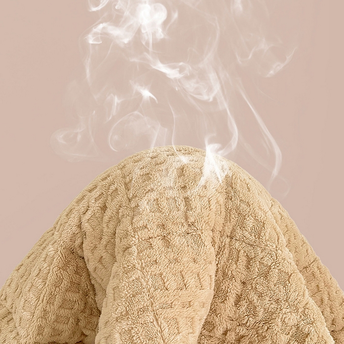 91家纺网 家纺一手货源 找家纺 喜居 2025新款舒棉绒华夫格床褥垫 奶咖