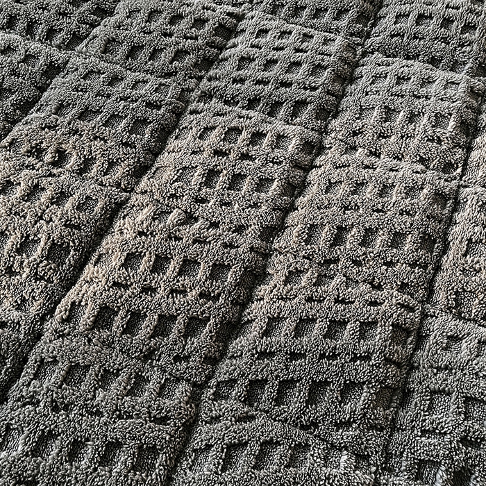 91家纺网 家纺一手货源 找家纺 喜居 2025新款舒棉绒华夫格床褥垫 暖灰