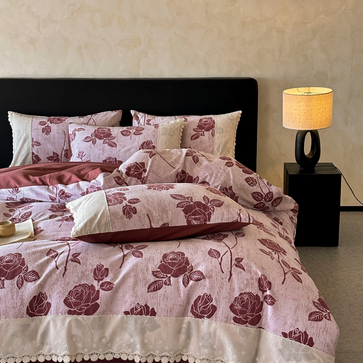 （总）宜代光年 2025新款全棉磨毛花边四件套