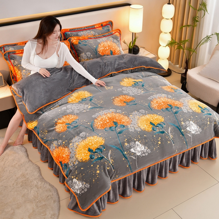 91家纺网 家纺一手货源 找家纺 （总推）诺梵家纺 2025新款8.5斤牛奶绒四件套金貂绒法莱绒水晶绒珊瑚绒