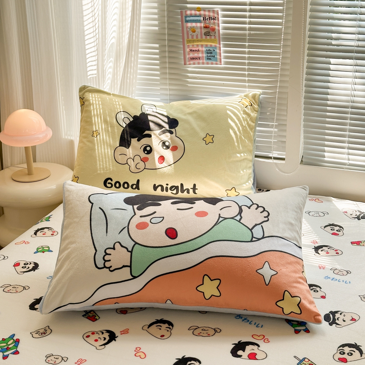 91家纺网 家纺一手货源 找家纺 一霖家纺 2025新款小清新牛奶绒毛巾绣四件套-第一波 晚安小新绒