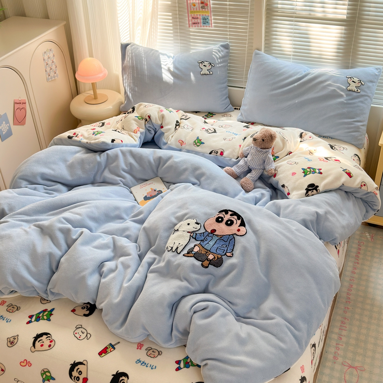 91家纺网 家纺一手货源 找家纺 一霖家纺 2025新款小清新牛奶绒毛巾绣四件套-第一波 新新大白绒