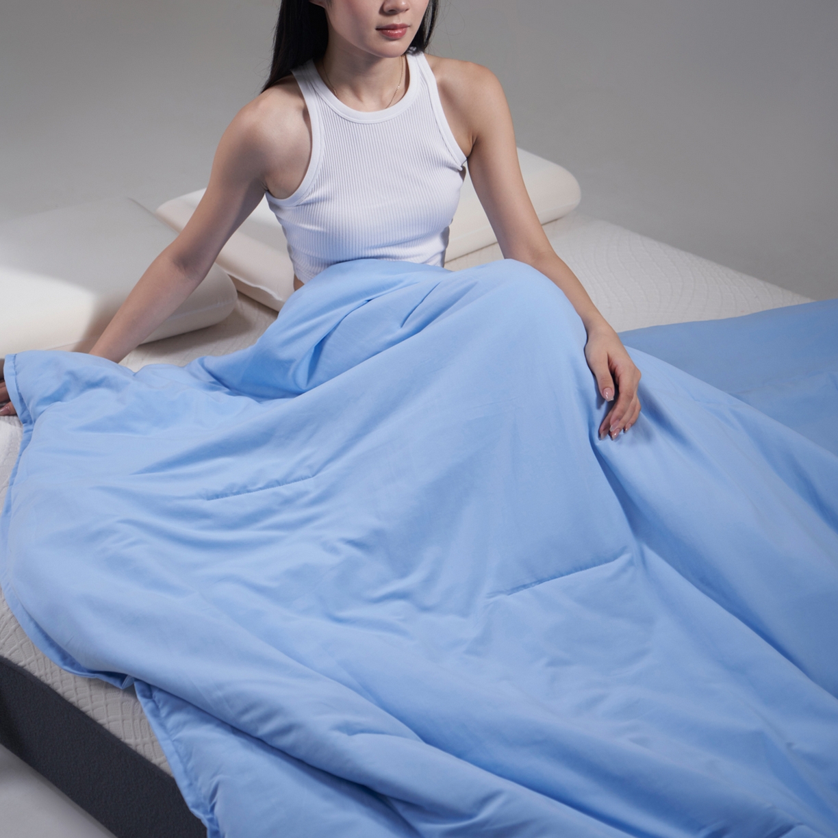 91家纺网 家纺一手货源 找家纺 2025秋冬新款PRO2.0亚朵被子同款深睡被四季被冬被子母被春秋被保暖控温被子被芯 清澄蓝-四季被