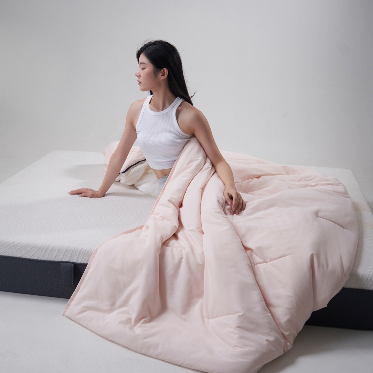 91家纺网 家纺一手货源 找家纺 2025秋冬新款PRO2.0亚朵被子同款深睡被四季被冬被子母被春秋被保暖控温被子被芯 柔云粉-四季被