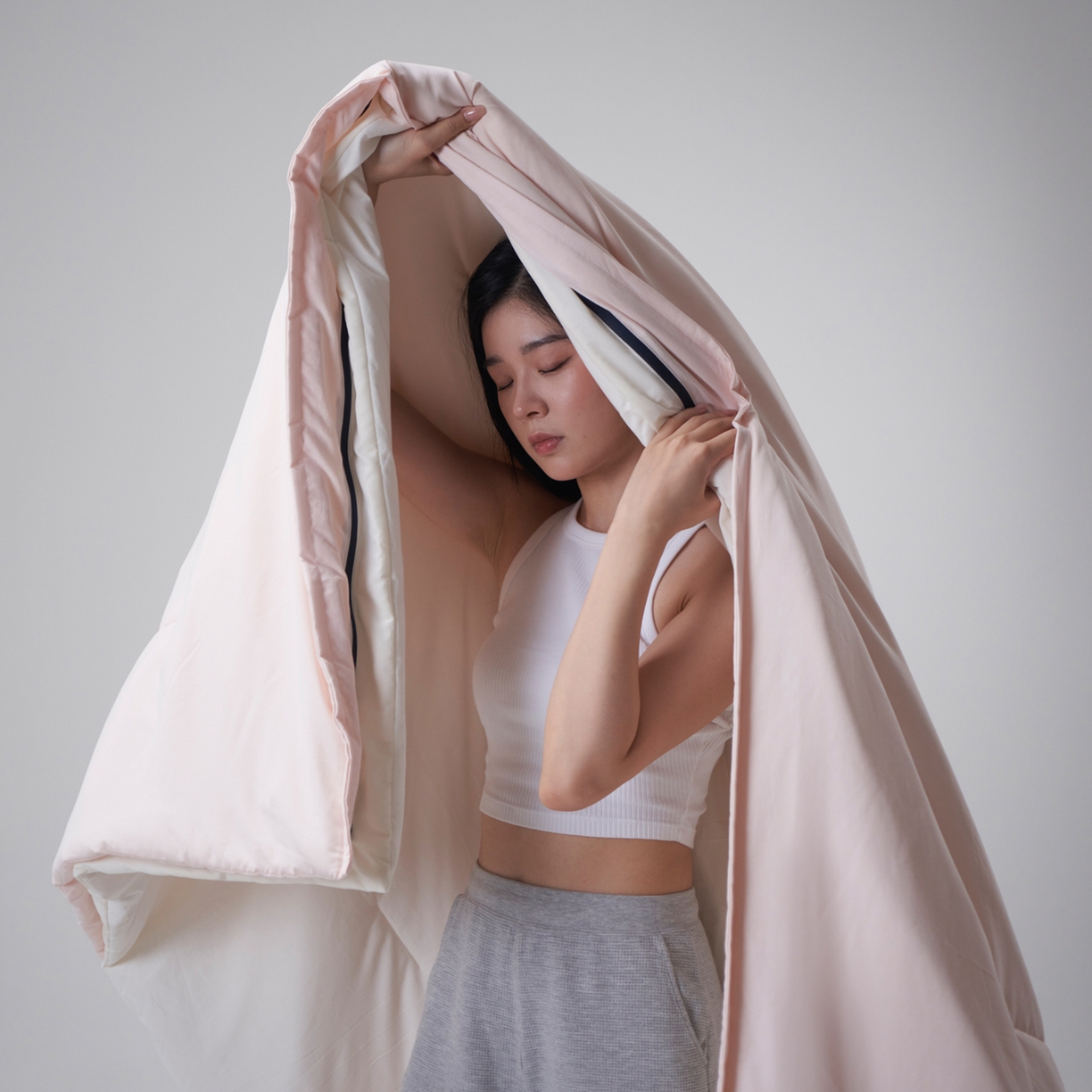 91家纺网 家纺一手货源 找家纺 2025秋冬新款PRO2.0亚朵被子同款深睡被四季被冬被子母被春秋被保暖控温被子被芯 柔云粉-四季被