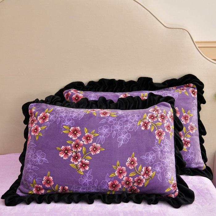 91家纺网 家纺一手货源 找家纺 曼尼 2025新款韩版花边牛奶绒四件套 韩版-小雏菊