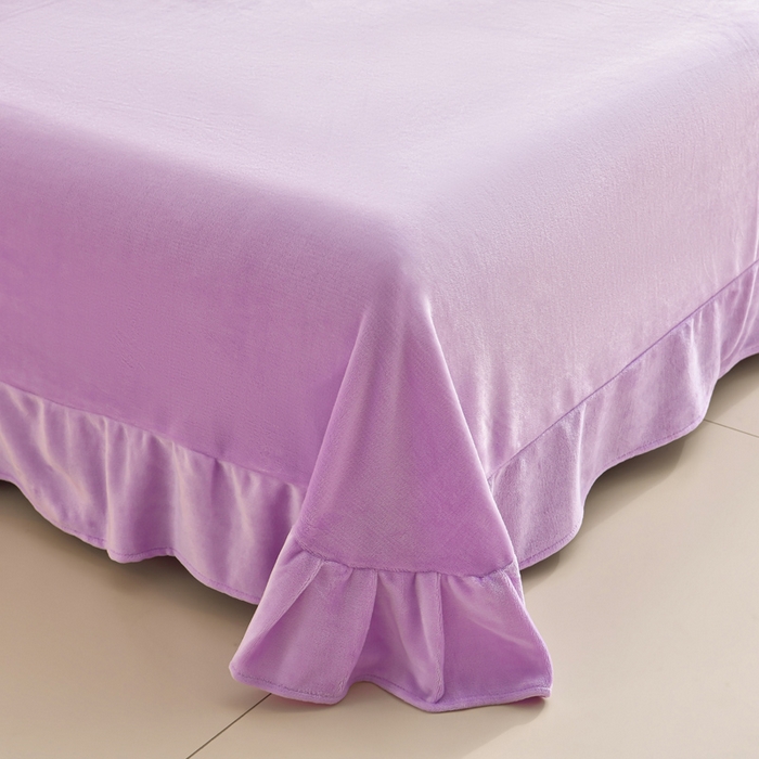 91家纺网 家纺一手货源 找家纺 曼尼 2025新款韩版花边牛奶绒四件套 韩版-小雏菊