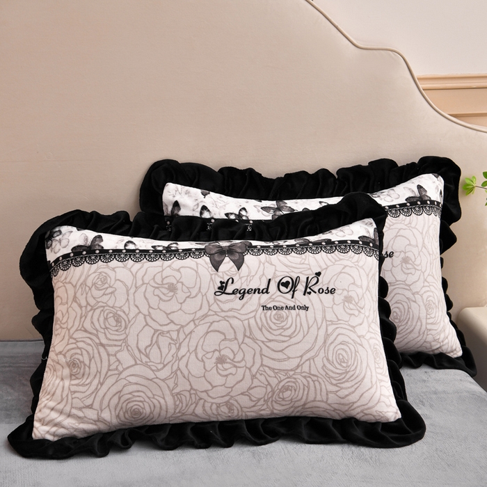 91家纺网 家纺一手货源 找家纺 曼尼 2025新款韩版花边牛奶绒四件套 韩版-蝴蝶结