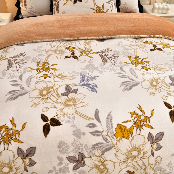 91家纺网 家纺一手货源 找家纺 曼尼 2025新款韩版花边牛奶绒四件套 韩版-雅韵