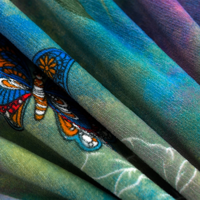 91家纺网 家纺一手货源 找家纺 曼尼 2025新款韩版花边牛奶绒四件套 韩版-幻影蝴蝶