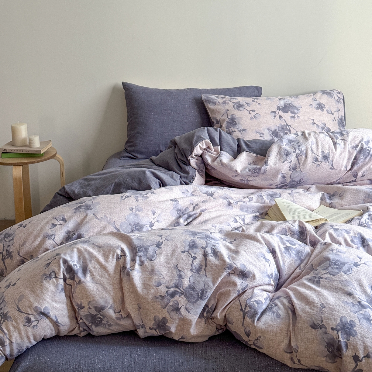 91家纺网 家纺一手货源 找家纺 （总）优贝家纺 2025秋冬新品加厚高克重原麻复古水洗亚麻棉麻皱皱纱印花四件套