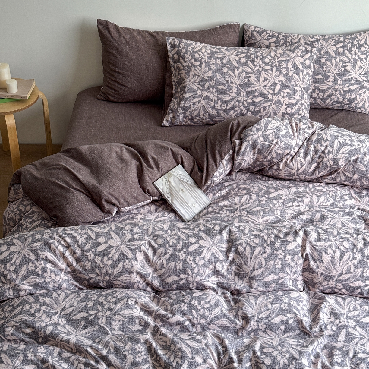 91家纺网 家纺一手货源 找家纺 优贝家纺 秋冬新品加厚高克重原麻复古水洗亚麻棉麻皱皱纱印花四件套 苍梧