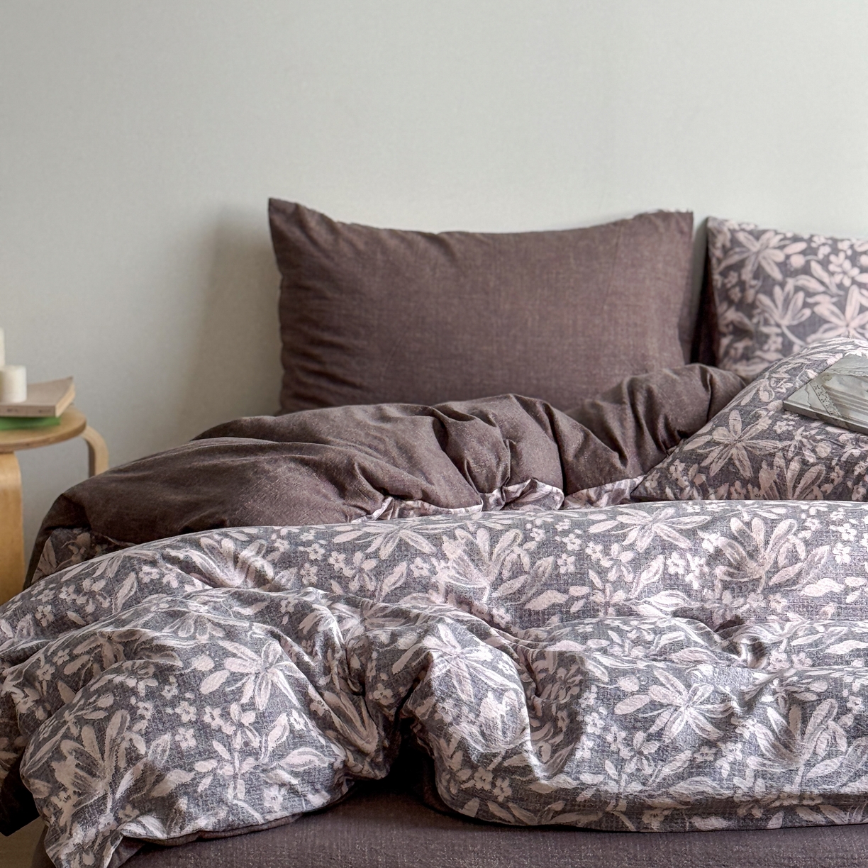 91家纺网 家纺一手货源 找家纺 优贝家纺 秋冬新品加厚高克重原麻复古水洗亚麻棉麻皱皱纱印花四件套 苍梧