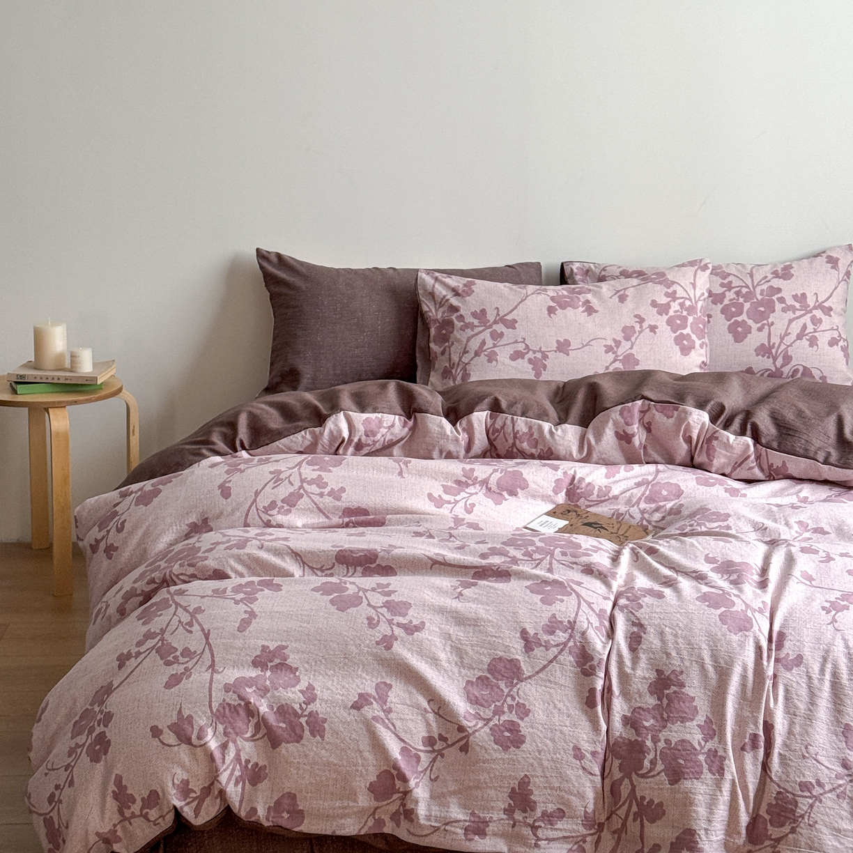 91家纺网 家纺一手货源 找家纺 优贝家纺 秋冬新品加厚高克重原麻复古水洗亚麻棉麻皱皱纱印花四件套 花颜