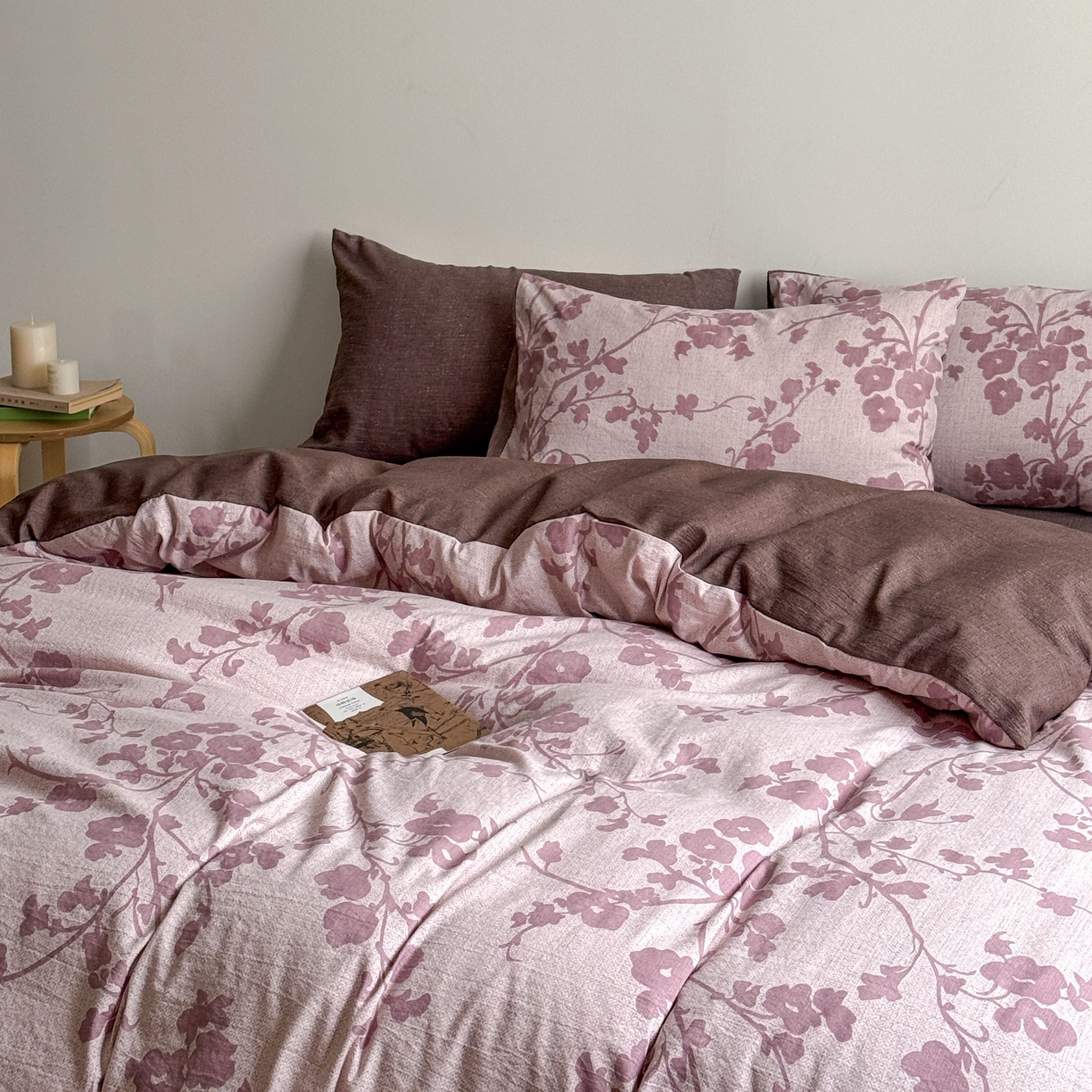 91家纺网 家纺一手货源 找家纺 优贝家纺 秋冬新品加厚高克重原麻复古水洗亚麻棉麻皱皱纱印花四件套 花颜