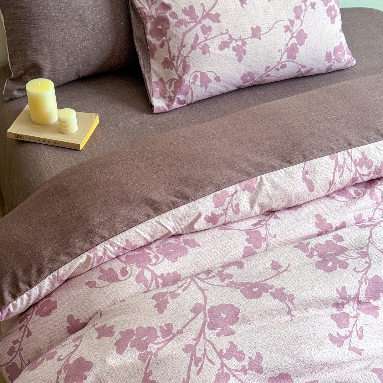 91家纺网 家纺一手货源 找家纺 优贝家纺 秋冬新品加厚高克重原麻复古水洗亚麻棉麻皱皱纱印花四件套 花颜