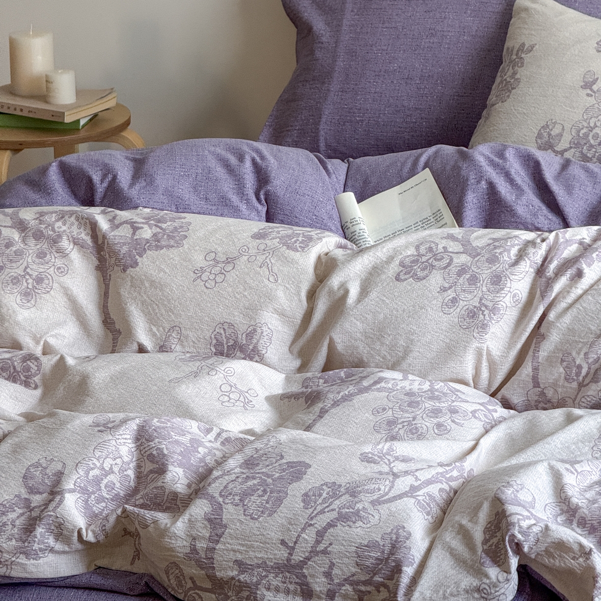 91家纺网 家纺一手货源 找家纺 优贝家纺 秋冬新品加厚高克重原麻复古水洗亚麻棉麻皱皱纱印花四件套 砚秋