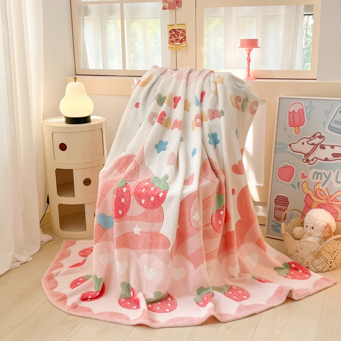 91家纺网 家纺一手货源 找家纺 （总）川悦生活 2025新款高克重双面雪花绒印花毛毯三件套