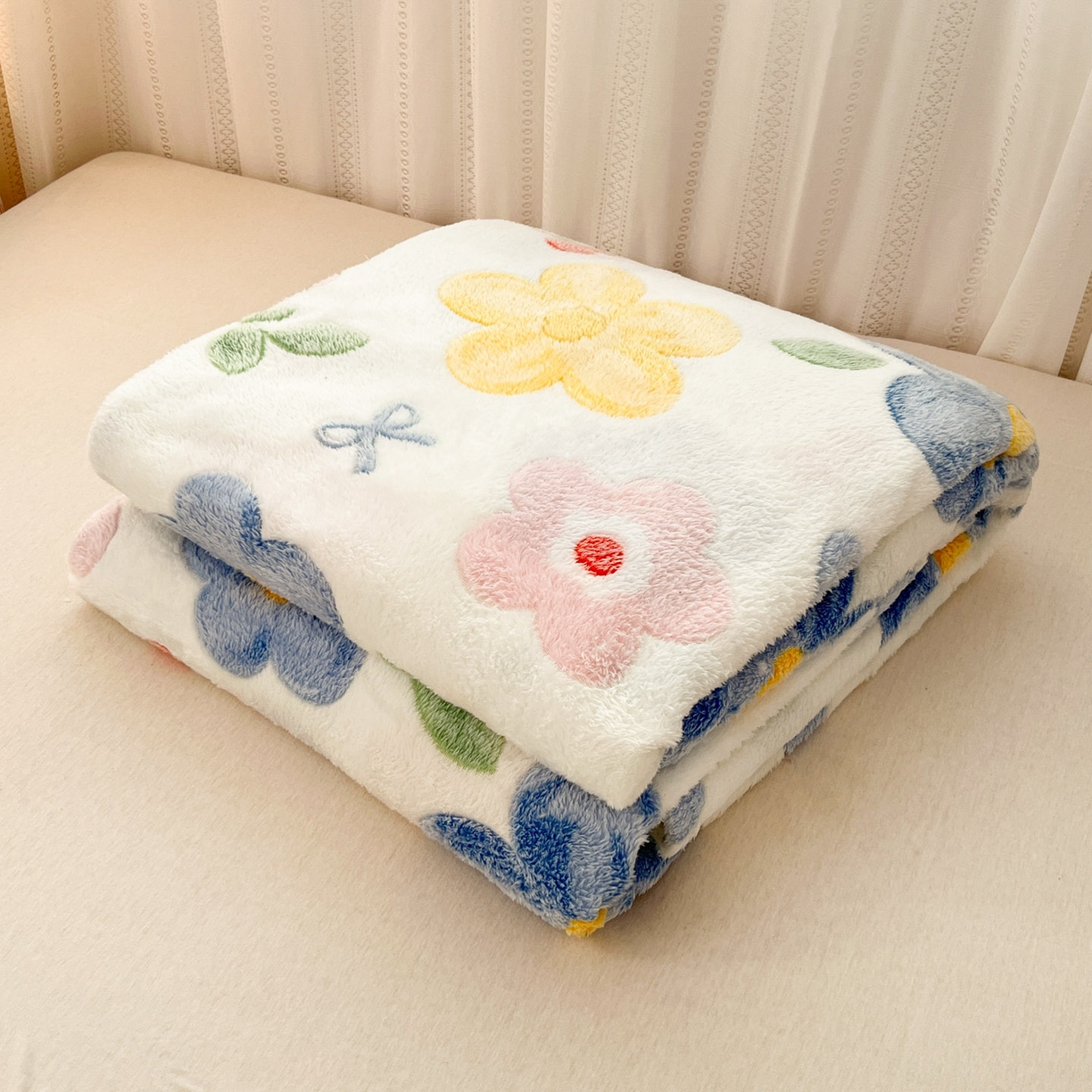 91家纺网 家纺一手货源 找家纺 （总）川悦生活 2025新款高克重双面雪花绒印花毛毯三件套