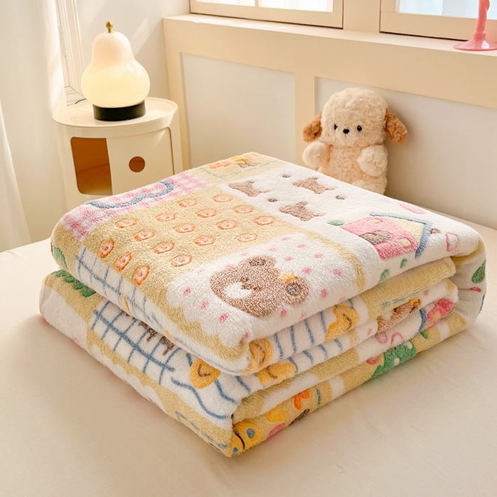 91家纺网 家纺一手货源 找家纺 （总）川悦生活 2025新款高克重双面雪花绒印花毛毯三件套