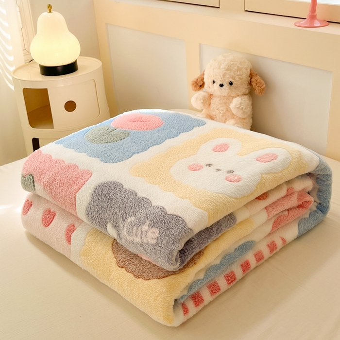 91家纺网 家纺一手货源 找家纺 （总）川悦生活 2025新款高克重双面雪花绒印花毛毯三件套