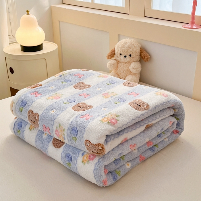 91家纺网 家纺一手货源 找家纺 （总）川悦生活 2025新款高克重双面雪花绒印花毛毯三件套