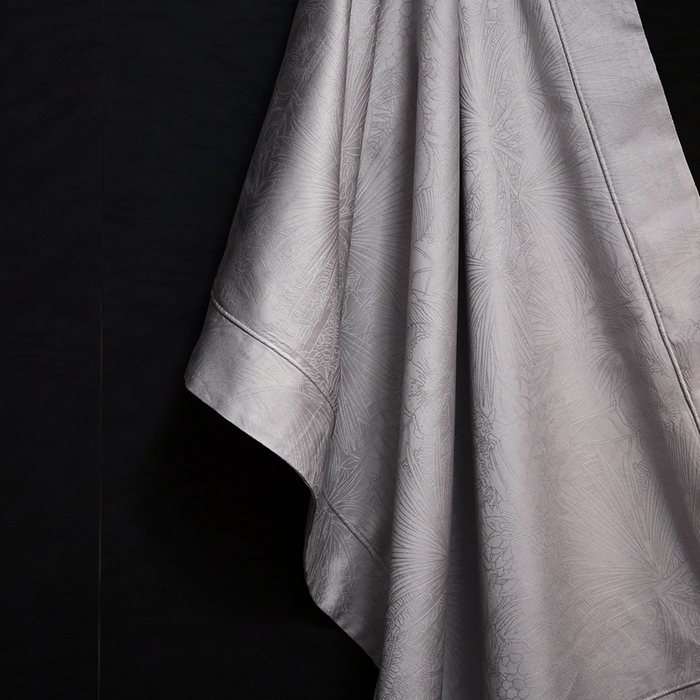 91家纺网 家纺一手货源 找家纺 淳绵家居 2025新款50*50S长绒棉贡缎提花手工立体埋绳工艺四件套（礼盒包装）洛奇-高级灰